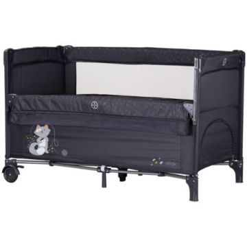 Patut pliabil Chipolino Relax anthracite cu laterala culisanta Patut pliabil Chipolino Relax anthracite cu laterala culisanta