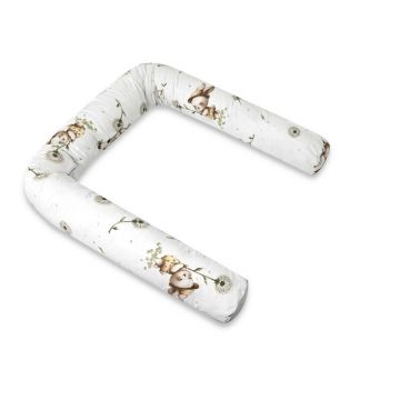 Aparatoare pentru patut, MimiNu, Tip rulou, Cu husa detasabila, Lungime 180 cm, Din bumbac certificat Oeko Tex Standard 100, Cats