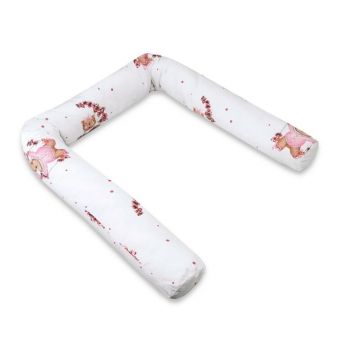 Aparatoare pentru patut, MimiNu, Tip rulou, Cu husa detasabila, Lungime 180 cm, Din bumbac certificat Oeko Tex Standard 100, Design, Betty