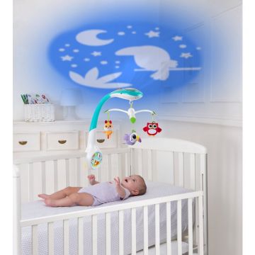 Carusel muzical, Chicco, Padurea Magica, Cu proiectie, 7 melodii, 2 trepte de volum, 0 luni+, Multicolor