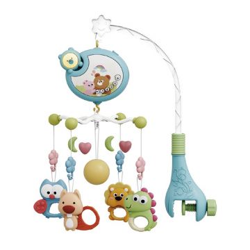 Carusel muzical pentru patut, Bebe Stars, Cu ursuleti si proiector de stele, Blue
