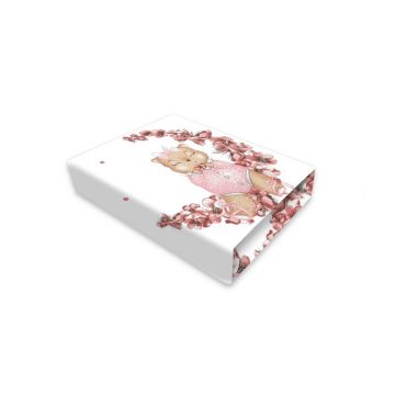 Cearceaf cu elastic, MimiNu, Pentru patut 120X60 cm, Din bumbac certificat Oeko Tex Standard 100, Design, Betty
