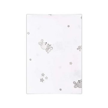 Cearsaf de pat Lorelli 150 x 100 cm Little Rabbits Grey