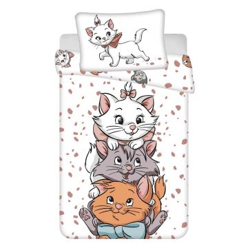Lenjerie de pat pentru copii albă din bumbac pentru pătuț 100x135 cm Marie Cat 