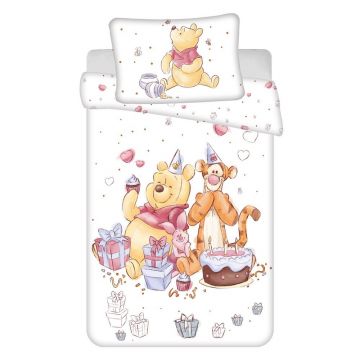 Lenjerie de pat pentru copii albă din bumbac pentru pătuț 100x135 cm WTP 