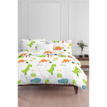 Lenjerie de pat pentru copii albă pentru pat de o persoană 140x200 cm Dinolar – Mijolnir