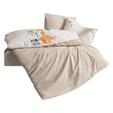Lenjerie de pat pentru copii bej din bumbac pentru pătuț cu cearceaf inclus, cu 4 piese 100x150 cm Kiddo – Mijolnir