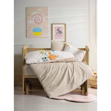 Lenjerie de pat pentru copii bej din bumbac pentru pătuț cu cearceaf inclus/cu 4 piese 100x150 cm Kiddo – Mijolnir