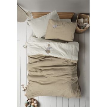 Lenjerie de pat pentru copii bej din bumbac pentru pătuț cu cearceaf inclus/cu 4 piese 100x150 cm Lamp – Mijolnir
