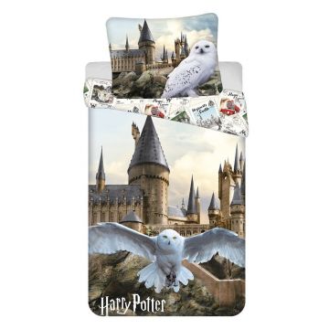 Lenjerie de pat pentru copii din bumbac pentru pat de o persoană 140x200 cm Harry Potter 