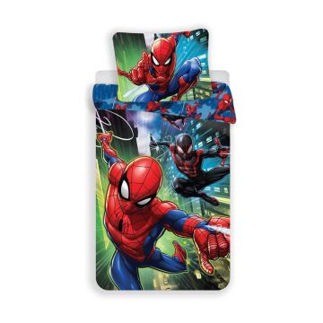 Lenjerie de pat pentru copii din bumbac pentru pat de o persoană 140x200 cm Spider-man – Jerry Fabrics