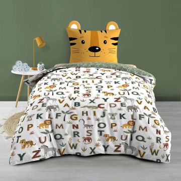 Lenjerie de pat pentru copii din bumbac pentru pat de o persoană 140x200 cm Tigry – douceur d'intérieur