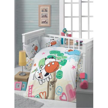 Lenjerie de pat pentru copii, L'essentiel Maison, Meraklı, White / Cream / Orange / Black / Green Lenjerie de pat pentru copii, L'essentiel Maison, Meraklı, White / Cream / Orange / Black / Green