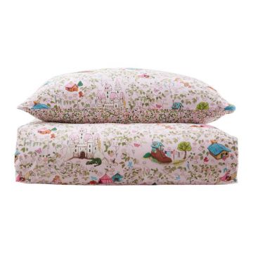 Lenjerie de pat pentru copii roz din bumbac pentru pătuț 120x150 cm Fairytale – Belle & Boo