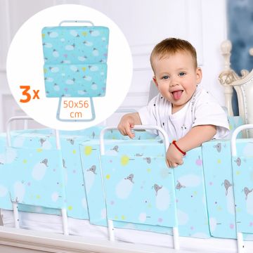 PACHET 3x Mini-Bumper 50x56 cm protectie pat, Turcoaz