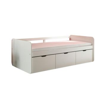 PAT CU SPAȚIU DE DEPOZITARE 90/200 cm in alb