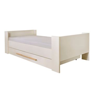 Pat pentru copii bej cu spațiu de depozitare fără somieră 90x200 cm Kids – Roba