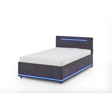 Pat pentru copii gri închis tapițat fără somieră 120x200 cm Circle – Meise Möbel