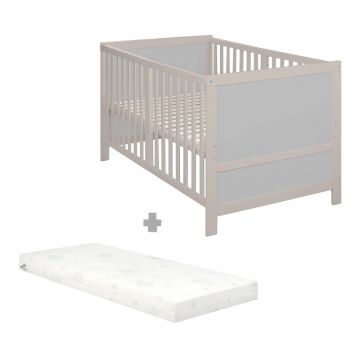 Pătuț gri cu înălțime reglabilă 70x140 cm Easy Sleep – Roba