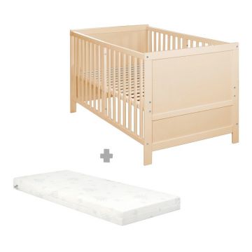 Pătuț în culoare naturală cu înălțime reglabilă 70x140 cm Easy Sleep – Roba
