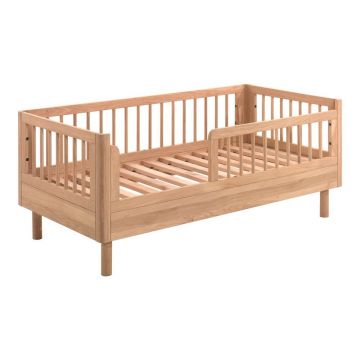 Pătuț în culoare naturală din lemn de stejar 70x140 cm Forrest – Vipack