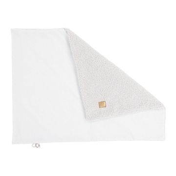 Pătură albă pentru copii cu miel 100x77 cm - Meowbaby