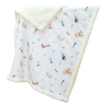 Pătură pentru copii albă din bumbac ranforcé 75x100 cm Dinozor – Mijolnir Pătură pentru copii albă din bumbac ranforcé 75x100 cm Dinozor – Mijolnir