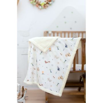 Pătură pentru copii albă din bumbac ranforcé 75x100 cm Dinozor – Mijolnir