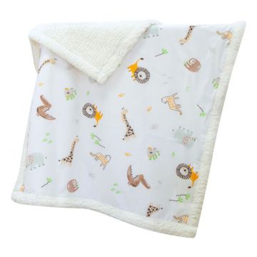 Pătură pentru copii albă din bumbac ranforcé 75x100 cm Jungle – Mijolnir
