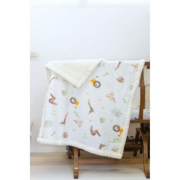 Pătură pentru copii albă din bumbac ranforcé 75x100 cm Jungle – Mijolnir