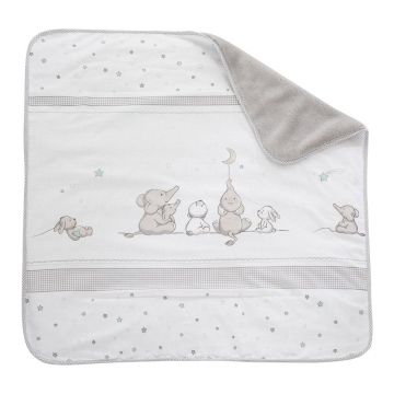 Pătură pentru copii albă/gri din micropluș/cocolino 80x80 cm Sternenzauber – Roba
