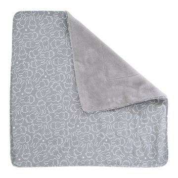 Pătură pentru copii gri din micropluș/cocolino 80x80 cm Miffy – Roba