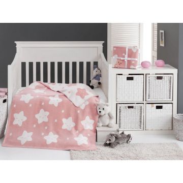 Pătură pentru copii roz din polar/fleece 100x120 cm Star – Mijolnir
