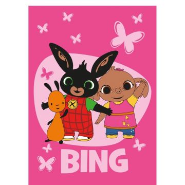 Pătură pentru copii roz din polar/fleece 100x150 cm Bing Bunny 