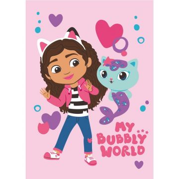 Pătură pentru copii roz din polar/fleece 100x150 cm Gabby's Dollhouse 