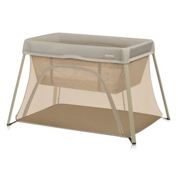 Patut multifunctional, Lionelo, Alice, 3 in 1, 2 trepte de inaltime pentru saltea, Pliabil, Material rezistent Oxford 300D, Cu iesire laterala, Geanta de transport, Pana 15 kg, 0 luni+, 104×70×74 cm, Bej