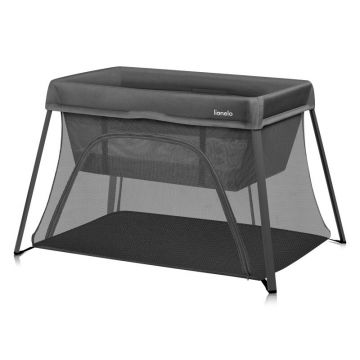 Patut multifunctional, Lionelo, Alice, 3 in 1, 2 trepte de inaltime pentru saltea, Pliabil, Material rezistent Oxford 300D, Cu iesire laterala, Geanta de transport, Pana 15 kg, 0 luni+, 104×70×74 cm, Gri