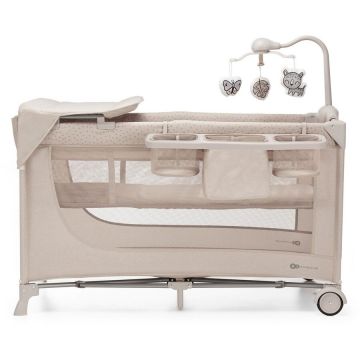 Patut Pliabil JOY 2 2 Nivele cu Accesorii si Geanta Transport de la Nastere Bej