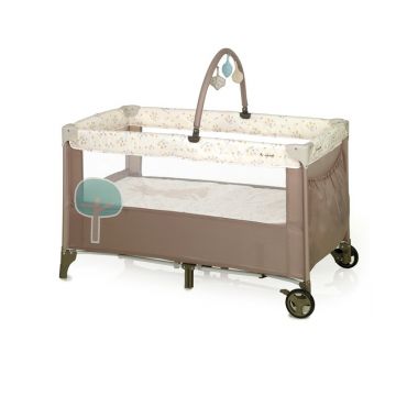 Patut pliant, Jane, Duo Level, Cu roti, Cu arcada cu jucarii, Geanta de transport, Cu doua nivele, Conform standardelor europene EN 716-1:2017+AC:2019EN 16890:2017 + A1:2021, Iris