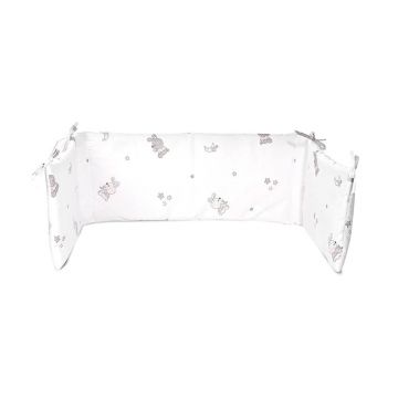 Protectii laterale pentru patut Lorelli Ranforce Department Little Rabbits Grey
