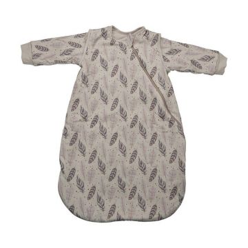 Sac de dormit cu maneci detasabile, Bebe Stars, De iarna, Din bumbac certificat Oeko Tex Standard 100, Cu fermoar, 70 cm, 2.5 Tog, Boho
