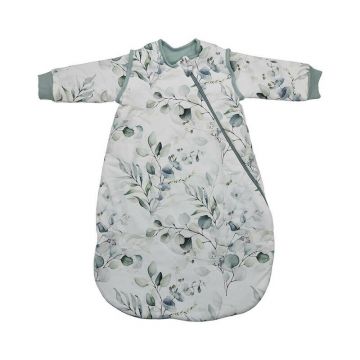 Sac de dormit cu maneci detasabile, Bebe Stars, De iarna, Din bumbac certificat Oeko Tex Standard 100, Cu fermoar, 70 cm, 2.5 Tog, Nature