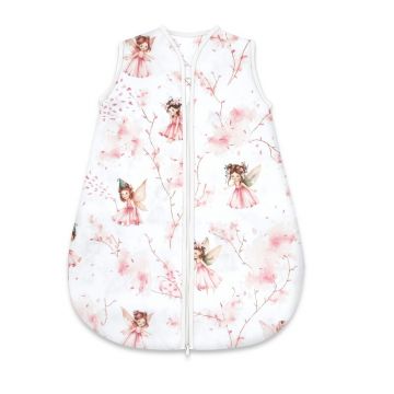 Sac de dormit, MimiNu, Pentru bebelusi, De iarna, Din bumbac certificat Oeko Tex Standard 100, Cu fermoar, 70 cm, 0 - 6 luni, 2.5 Tog, Fairy Pink