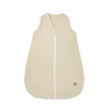 Sac de dormit, Qmini, Cu fermoar, Pentru bebelusi, De iarna, Din muselina dubla, 70 cm, Material certificat Oeko Tex Standard 100, Warm Beige