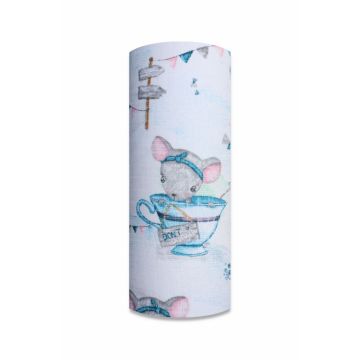 Scutec din muselina 70x80 cm Tetra model Mouse Cup BluePink