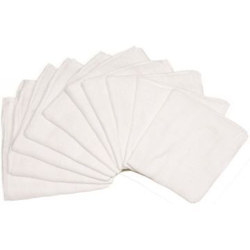 Scutece albe din bumbac 80x80 cm.-10set  Fillikid