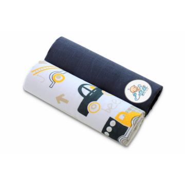 Set 2 scutece din bumbac 60x80 cm Dark Grey