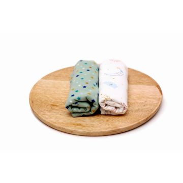 Set 2 scutece finet bebelusi KidsDecor The Stars and the Dreamy Sky 70x70 cm