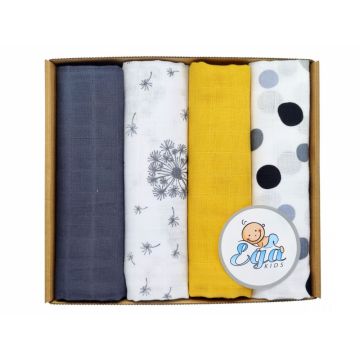 Set 4 scutece din muselina 60x80 cm Eco Box 1693