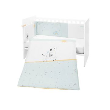Set lenjerie de pat 2 piese Kikka Boo EU Style 70 x 140 cm Stripy Friends
